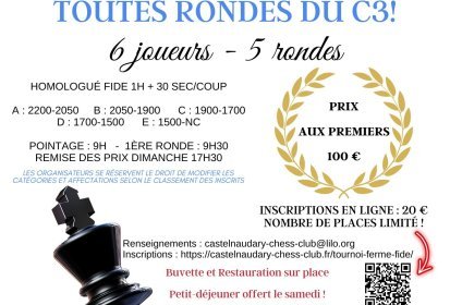 Affiche des Tournois Toutes Rondes 2025 Castelnaudary